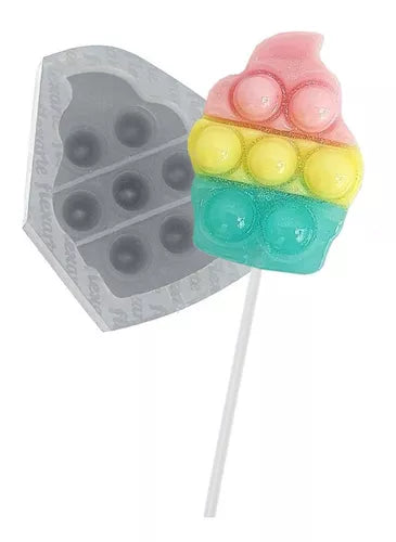 Kit C 2 Moldes Pirulitos Fidget 6cm Cupcake + Isomalte 150g