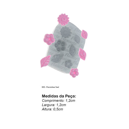 Molde de  Silicone 655 - Florzinhas Yael