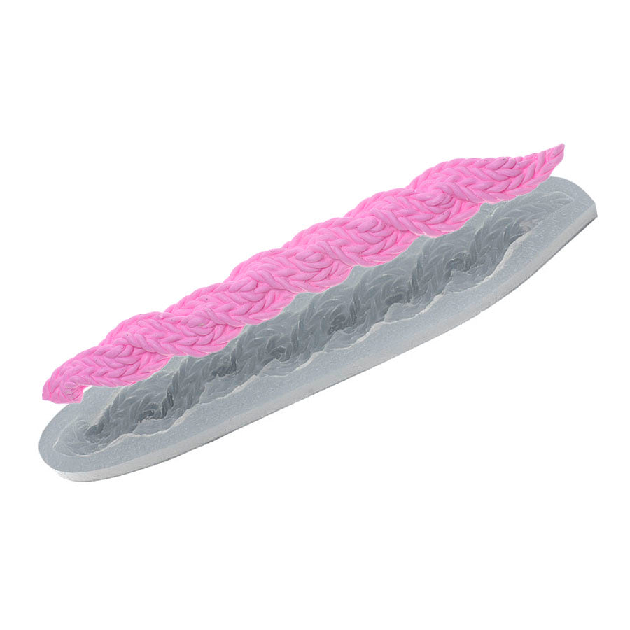 Molde de  Silicone 553 - Trança Ully Estreita de Crochê