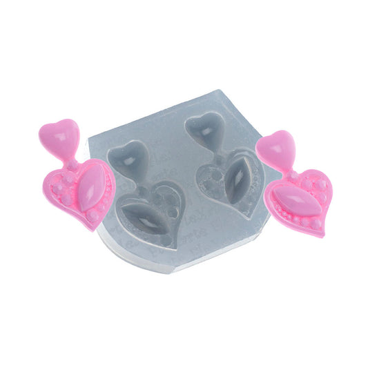 Molde de  Silicone 487 - Jóia Dois Corações