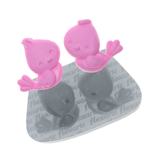 Molde de  Silicone 555 - Casal de Passarinhos - Namorados