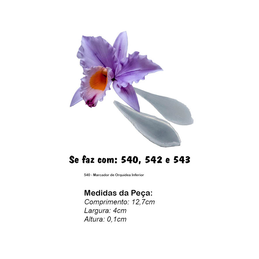 Molde de  Silicone 540 - Marcador de Orquídea Inferior