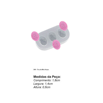 Molde de  Silicone 389 - Trio de Mini Anjos