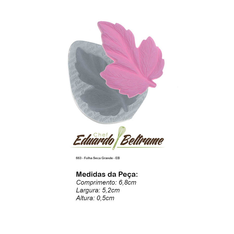 Molde de  Silicone 663 - Folha Seca Grande - EB