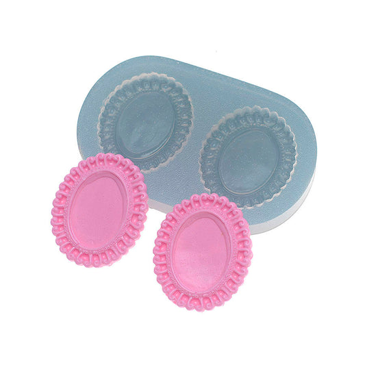 Molde de  Silicone 346 - Moldura Oval Pq -  2