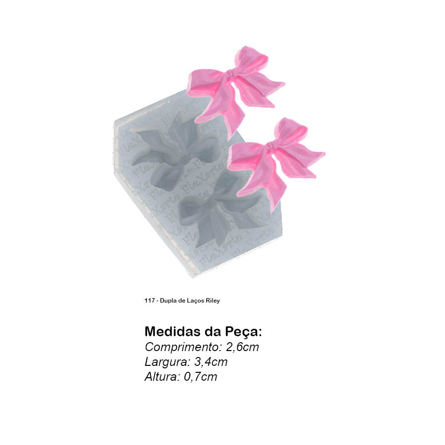 Molde de  Silicone 117 - Dupla de Laços Riley