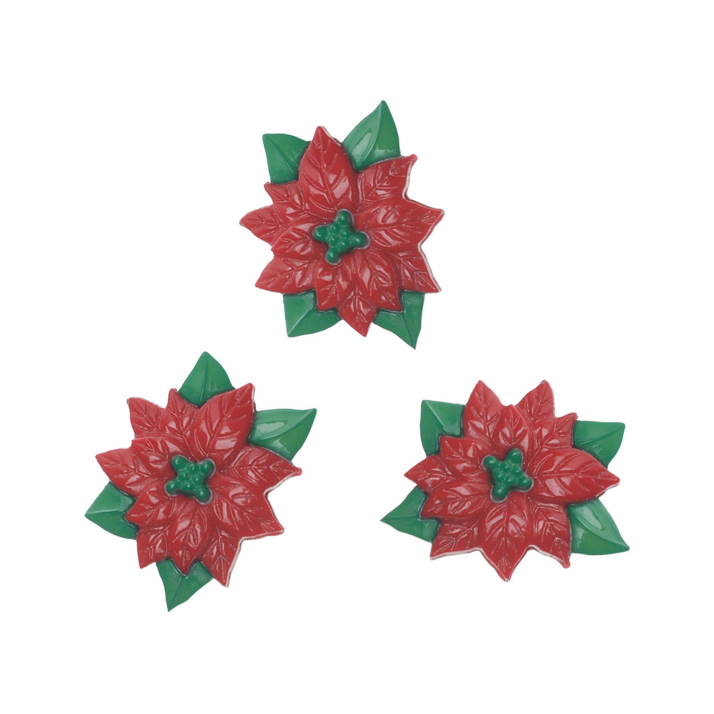 Molde de  Silicone 890 -  Trio de Florzinhas de Natal - Poinsétia