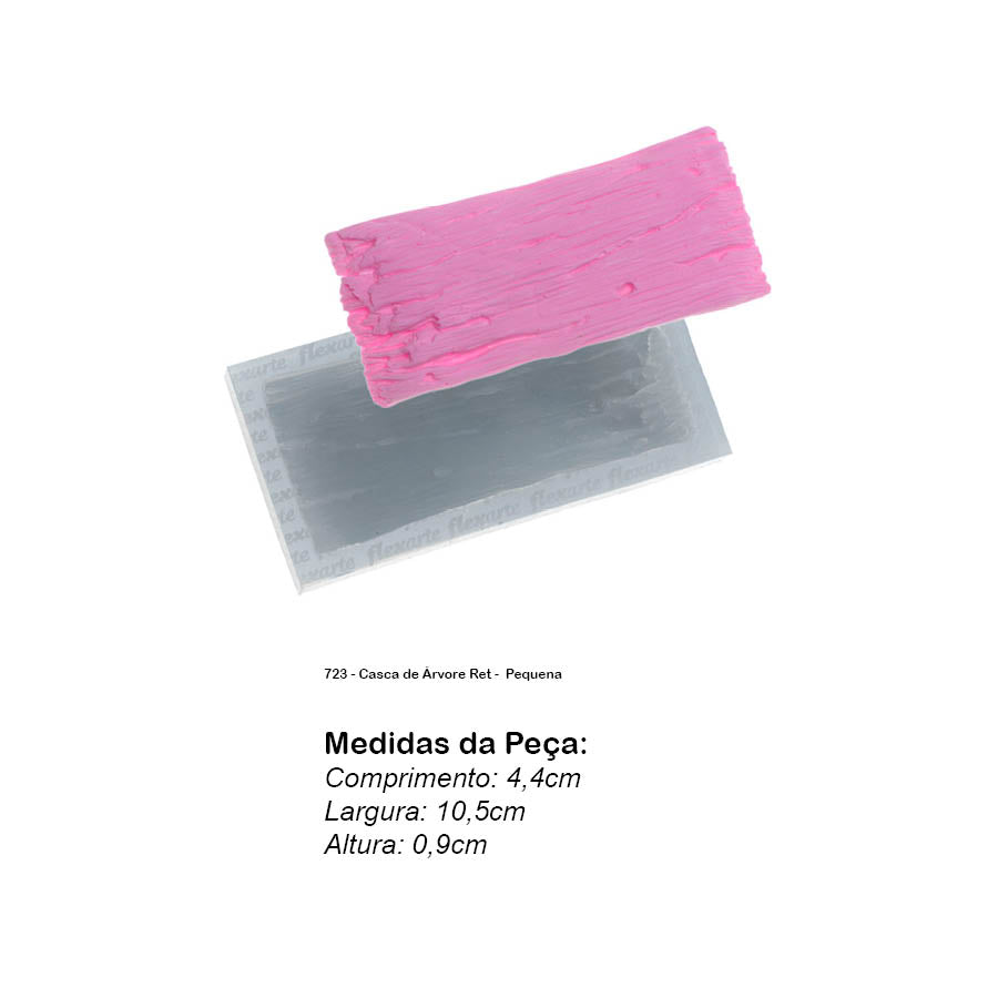 Molde de  Silicone 723 - Casca de Árvore Ret -  Pequena
