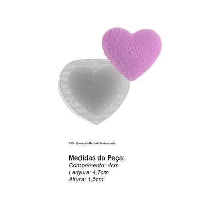 Molde de  Silicone 859 - Coração Merliah Texturizado