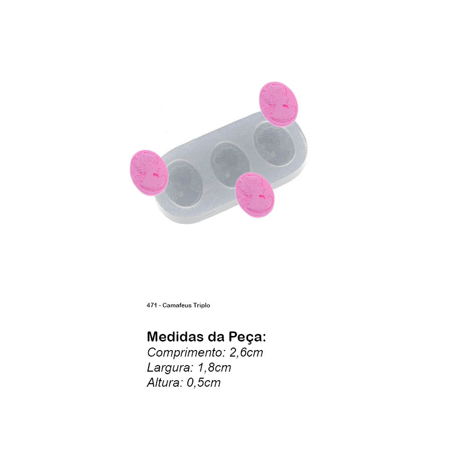 Molde de  Silicone 471 - Camafeus Triplo