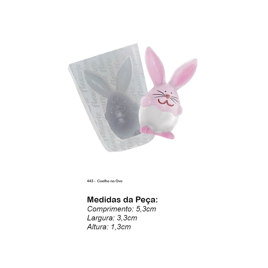 Molde de  Silicone 443 -  Coelho no Ovo