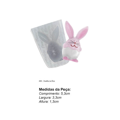 Molde de  Silicone 443 -  Coelho no Ovo