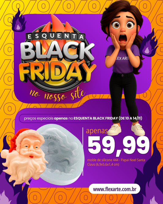 Molde de  Silicone 444 - Papai Noel Santa Claus BLACK FRIDAY