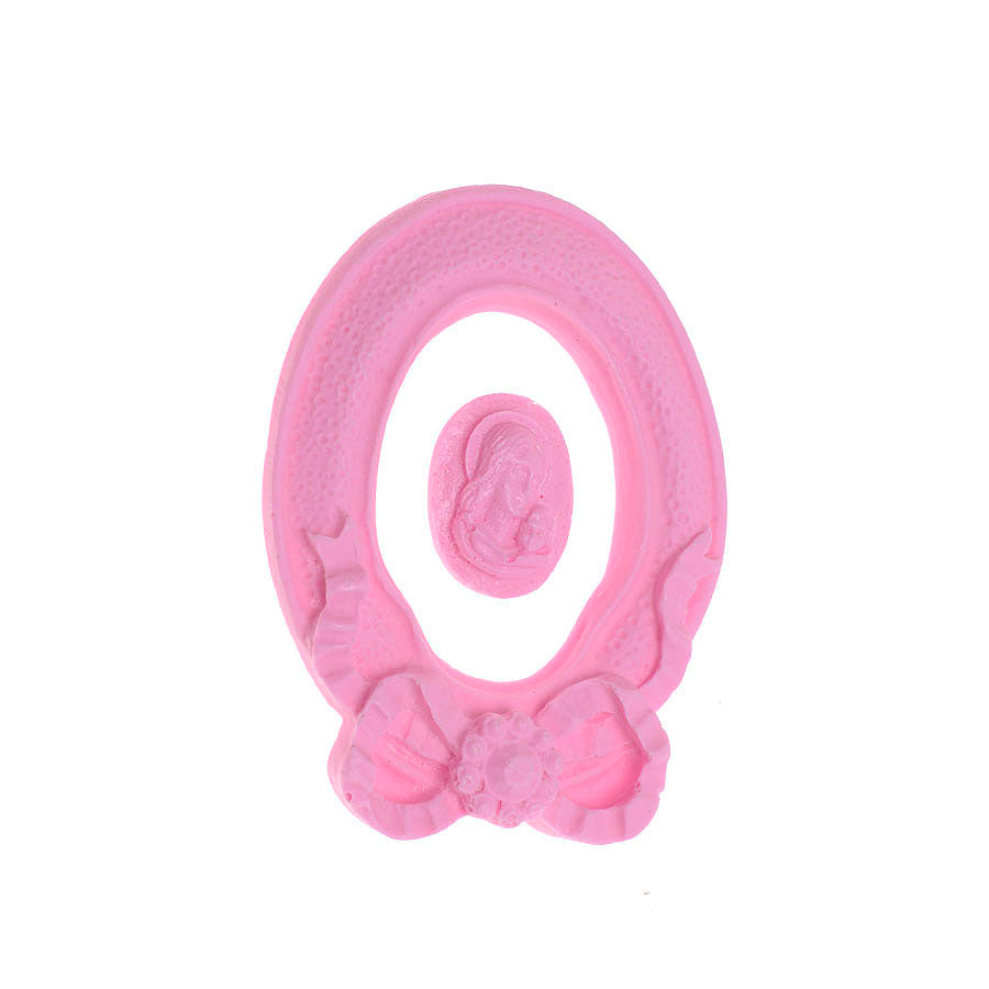 Molde de  Silicone 347 - Moldura Oval Md + Santa
