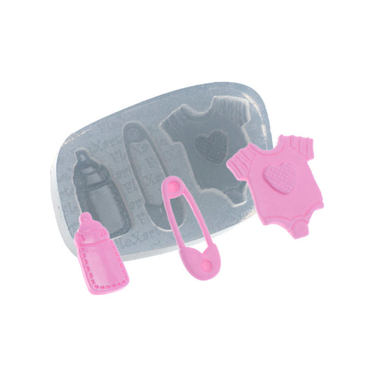 Molde de  Silicone 498 - Alfinete + Mamadeira + Body