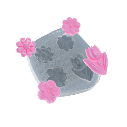 Molde de  Silicone 522 - Quarteto de Flores Athina