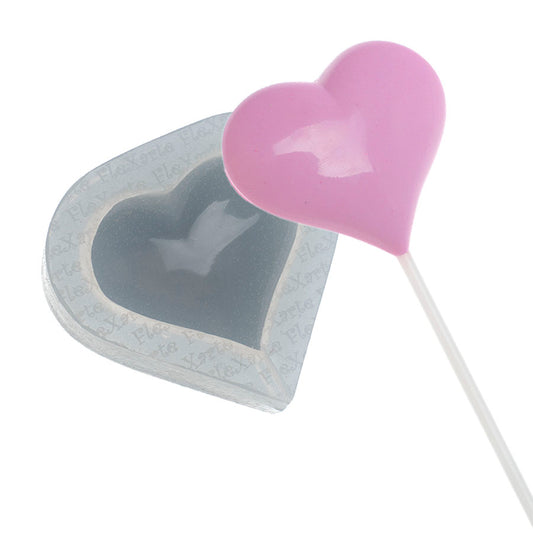 Molde de  Silicone 159 - Pirulito Coração Liso