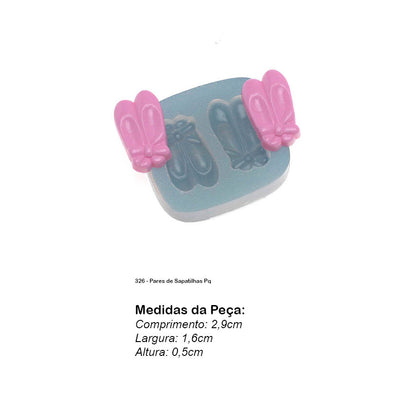 Molde de  Silicone 326 - Pares de Sapatilhas Pq