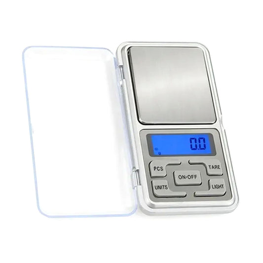 Mini Balança Digital De Bolso Alta Precisão 0,1g /500g Prata