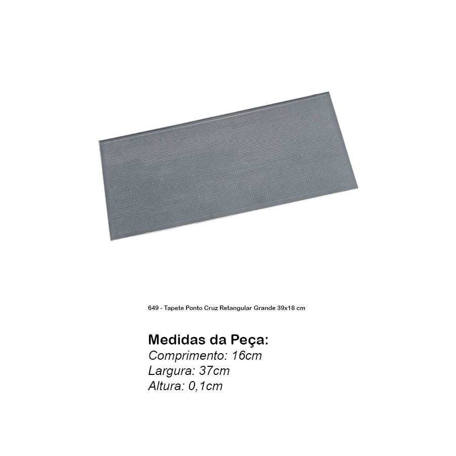 Molde de  Silicone 649 - Tapete Ponto Cruz Retangular Grande 39x18 cm