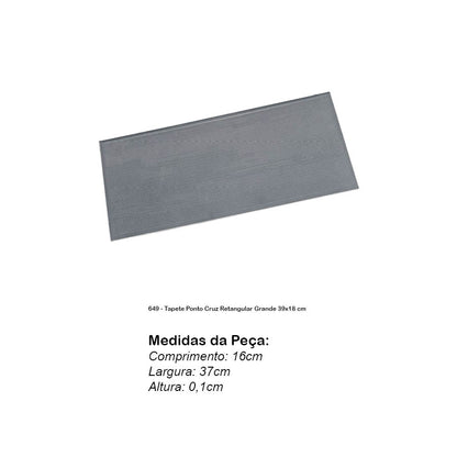 Molde de  Silicone 649 - Tapete Ponto Cruz Retangular Grande 39x18 cm