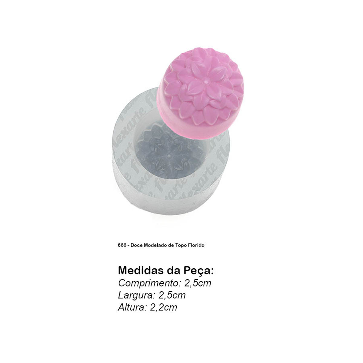 Molde de  Silicone 666 - Doce Modelado de Topo Florido