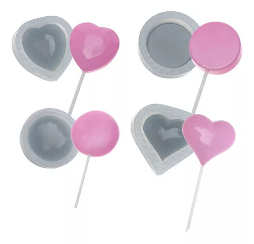 Kit Com 4 Moldes De Pirulitos De Cristal Variados