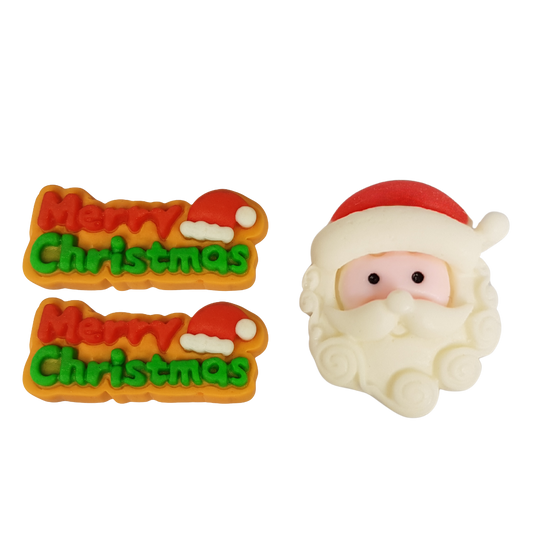 Molde de Silicone 1018 - Papai Noel + Merry Christmas  NATAL