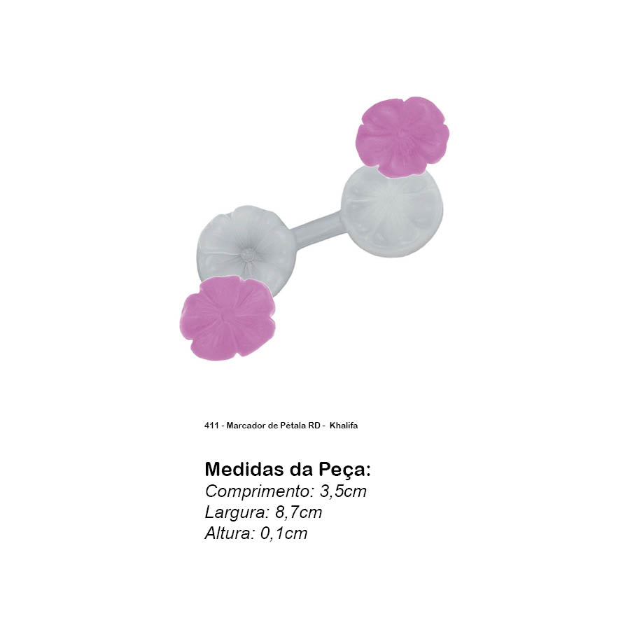 Molde de  Silicone 411 - Marcador de Pétala RD -  Khalifa