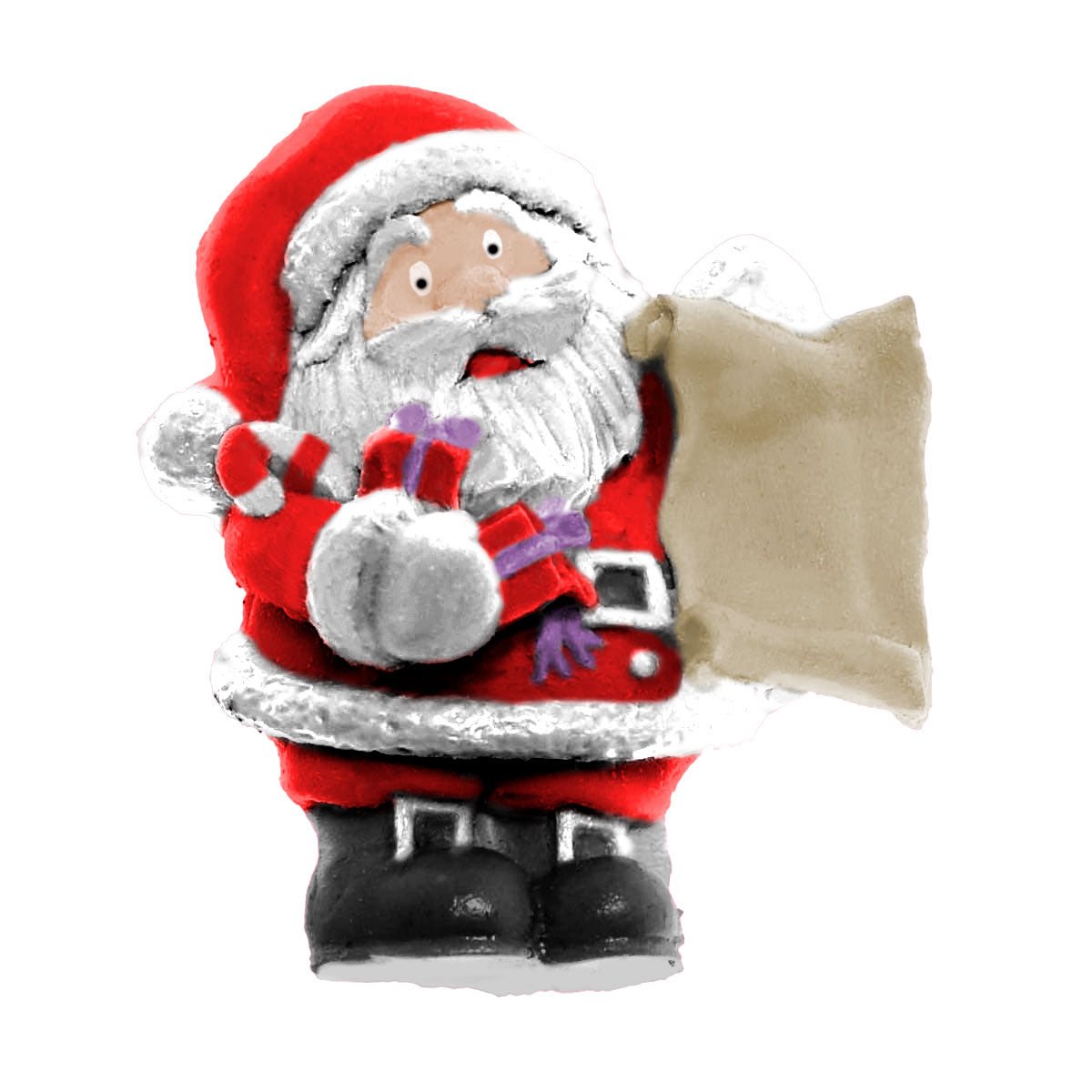Molde de  Silicone 260 - Papai Noel c/ Pergaminho
