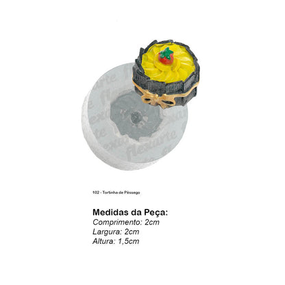 Molde de  Silicone 102 - Tortinha de Pêssego