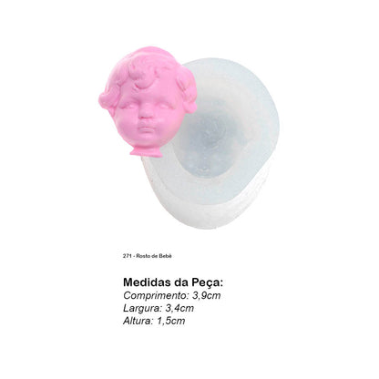 Molde de  Silicone 271 - Rosto de Bebê