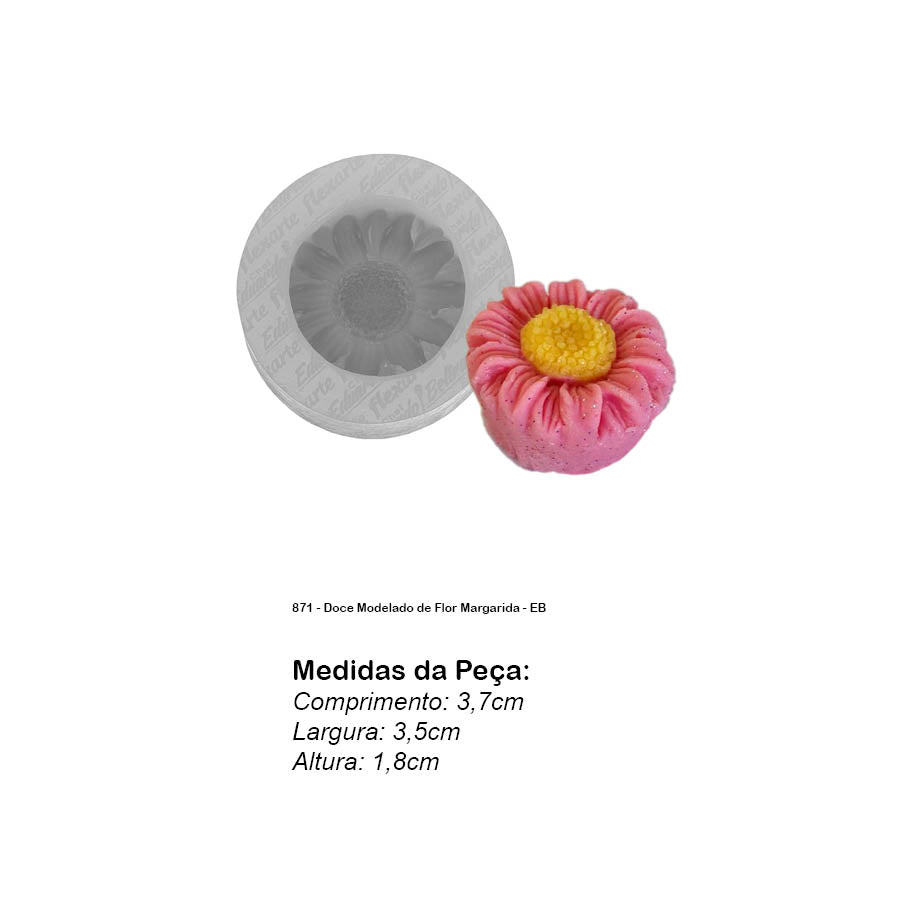 Molde de  Silicone 871 - Doce Modelado de Flor Margarida - EB