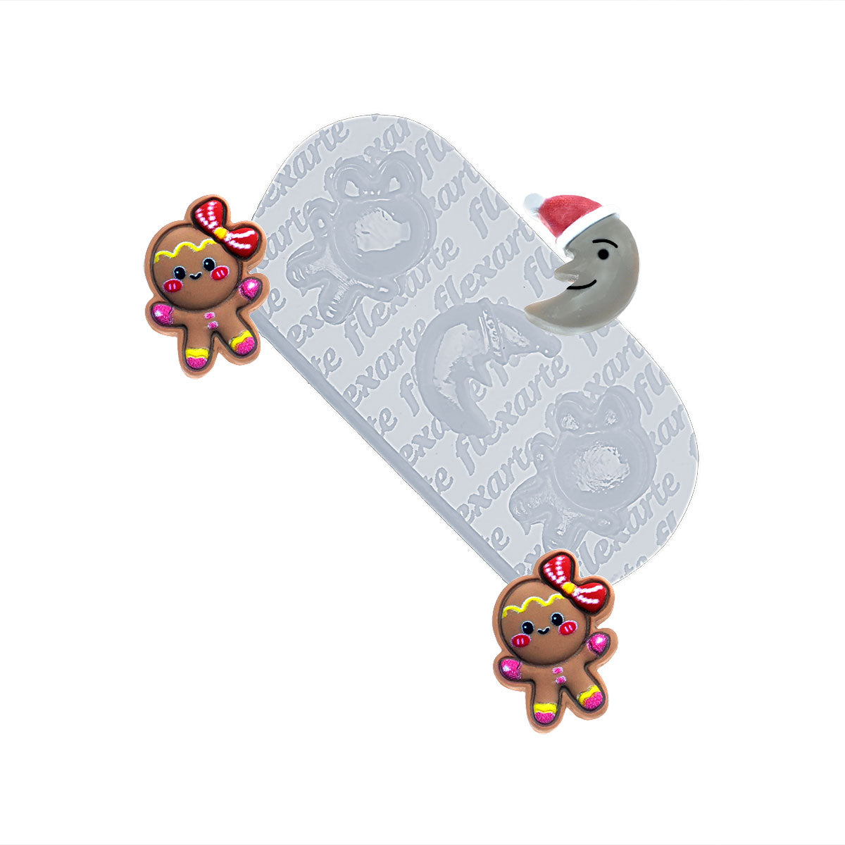 Molde de  Silicone 988 - Natal 3 - Gingerbread + Lua de toquinha