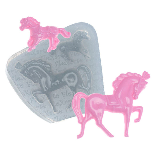 Molde de  Silicone 155 - Cavalo Médio + Cavalinho Pequeno