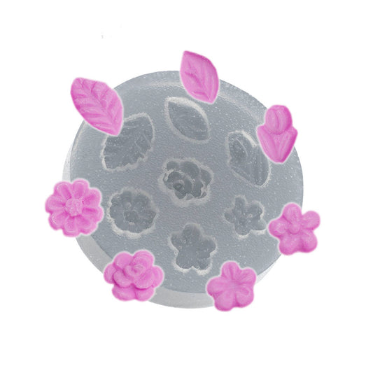 Molde de  Silicone 113 - Mini Rosinha e Tulipa