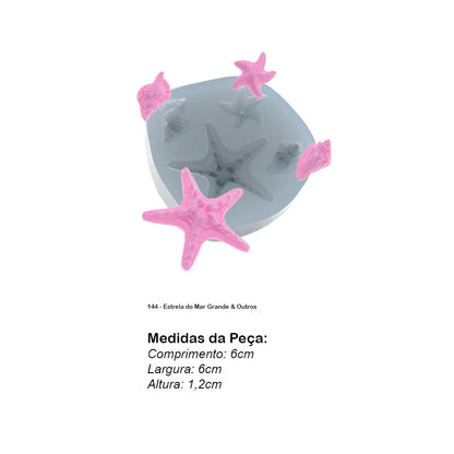 Molde de  Silicone 144 - Estrela do Mar Grande BLACK FRIDAY