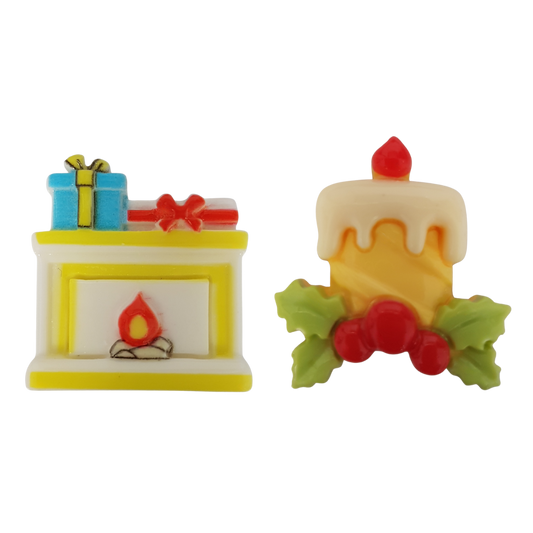 Molde de Silicone 1019 - Vela de Natal + Lareira Peq. 2cm