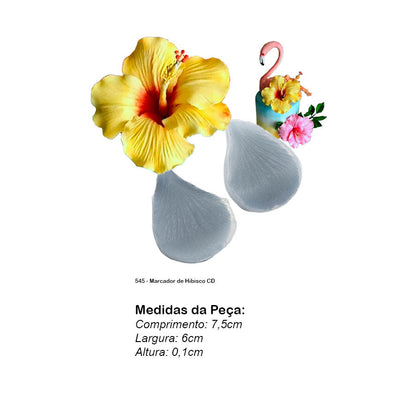 Molde de  Silicone 545 - Marcador de Hibisco CD