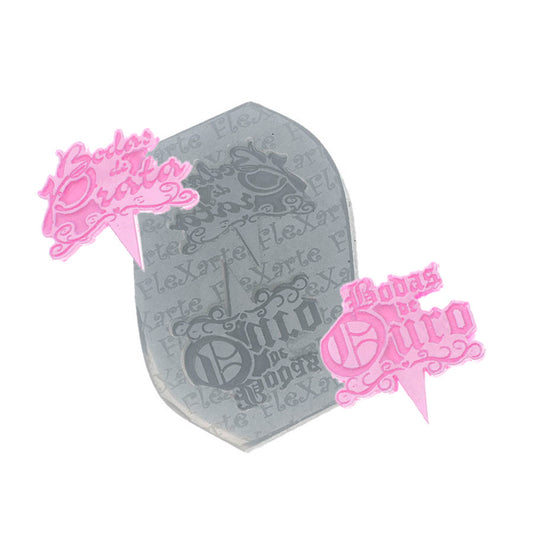 Molde de  Silicone 328 -  Bodas de Ouro & Bodas de Prata
