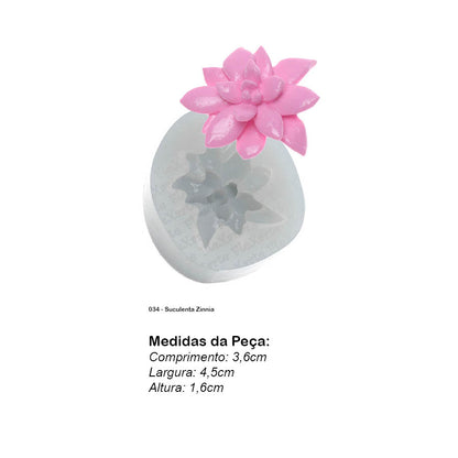 Molde de  Silicone 034 - Suculenta Zinnia