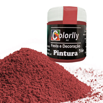 Pó para decoração - Pintura Vermelho 5g - Colorlly