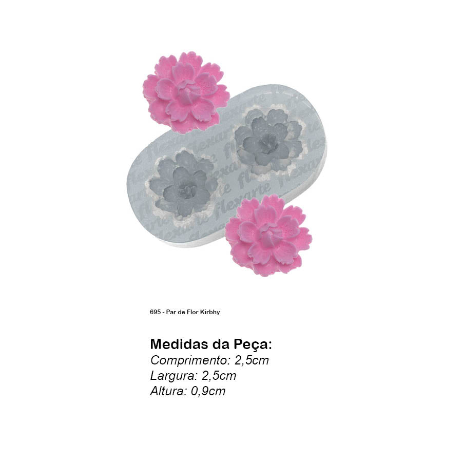 Molde de  Silicone 695 - Par de Flor Kirbhy