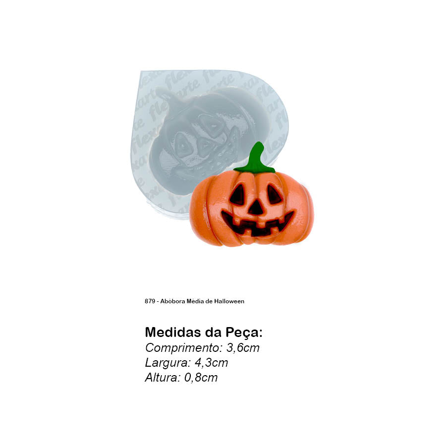 Molde de  Silicone 879 - Abóbora Média de Halloween