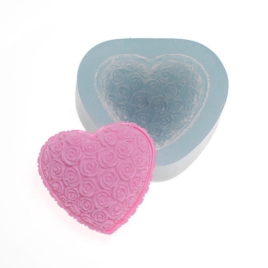 Molde de  Silicone 331 - Coração de Rosas Pequeno
