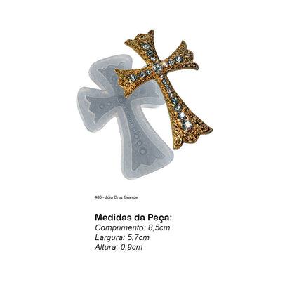 Molde de  Silicone 486 - Jóia Cruz Grande