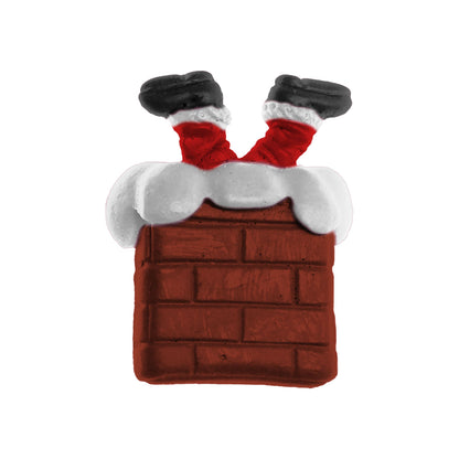 Molde de  Silicone 817 - Papai Noel Kerstman Descendo na Chaminé