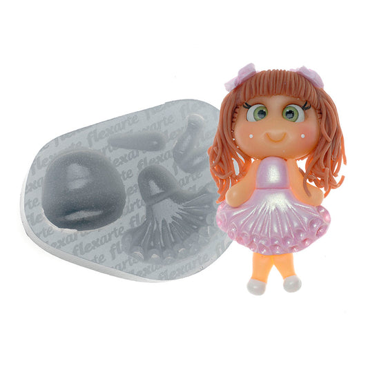 Molde de  Silicone 623 - Bonequinha Arianne
