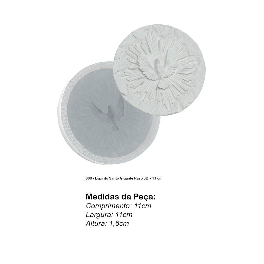 Molde de  Silicone 808 - Espírito Santo Gigante Raso 3D  - 11 cm