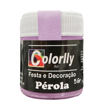 Pó para decoração - Pérola Rosa Bebe 5g - Colorlly